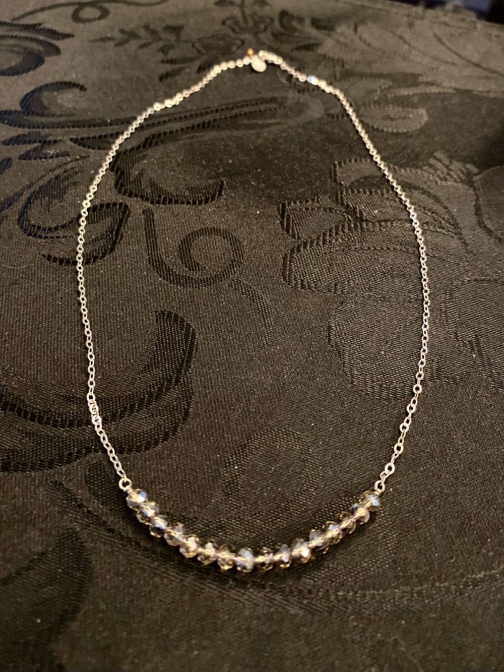 Sterling Silver Crystal Bead Necklace - Silver EFY Brand